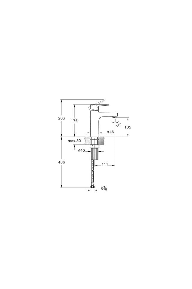 ARTEMA FLOW SQUARE LAVABO BAT.YÜKSEK MAT SİYAH