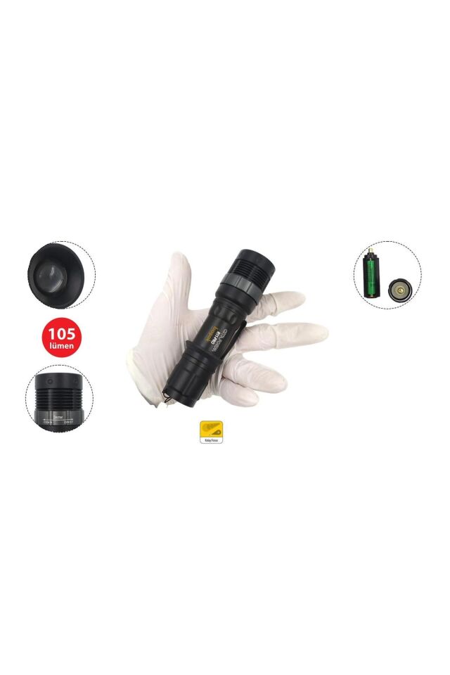 PROFESYONEL LED EL FENERİ (10-105 LÜMEN)