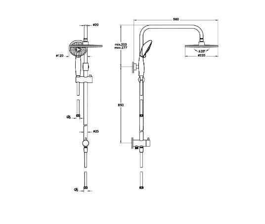 ARTEMA SYSTEM RAİN LS25 DUŞ KOLONU A45597TPL