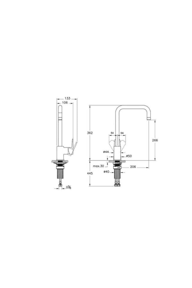 ARTEMA FLOW SOFT U TİPİ EVİYE BATARYASI KROM